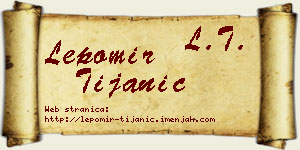 Lepomir Tijanić vizit kartica